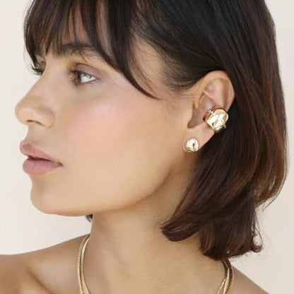 Ettika Ear Cuff. Earrings For Women. Ear Cuffs For Women Non Piercing, 18k Gold or Rhodium Plated Ear Cuff. Cuff Earrings - color: Gold 014