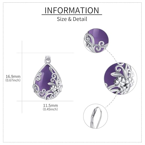 Black Onyx Earrings 925 Sterling Silver Black Onyx Dangle Drop Earrings Filigree Jewelry Gift for Women Girls - style: Amethyst