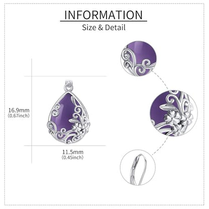 Black Onyx Earrings 925 Sterling Silver Black Onyx Dangle Drop Earrings Filigree Jewelry Gift for Women Girls - style: Amethyst
