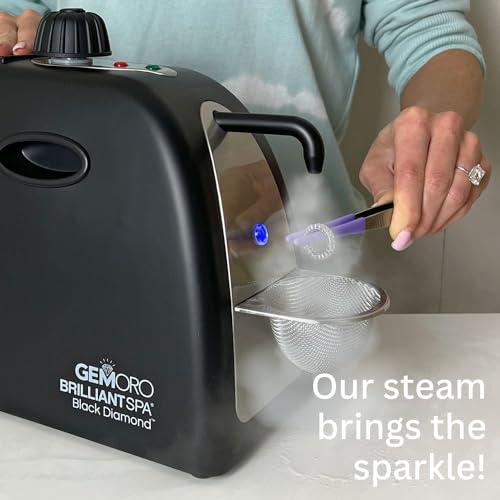 GemOro Jewelry Steam Cleaner | Black Diamond Brilliant Spa Personal Steam Cleaner | Professional Performance Machine for Rings Watches Glasses Earrings (Matte Black) - color: Matte Black