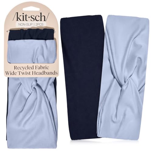 Kitsch Wide Headbands for Women Non Slip - Garden Bouquet, 2pcs | Running Headbands for Girls, Ideal for Working Out, Yoga, Gym, or Lounging – Stretchy Head Bands – Fashion Hair Accessories - color: Garden Bouquet