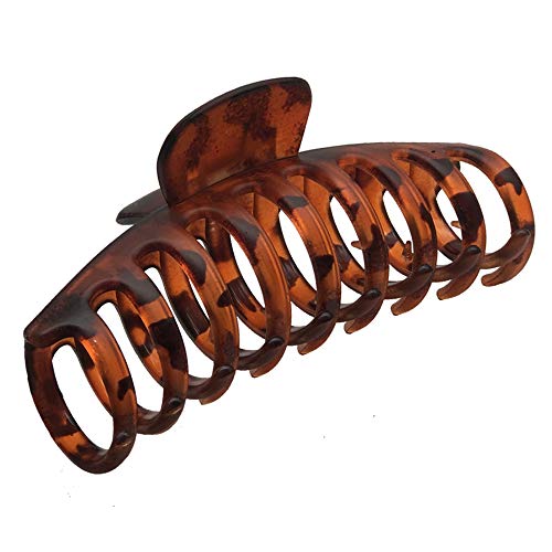 OWIIZI Hair Clip, 4.3" Matte Large French Design Handmade Non-Slip Strong Hold Banana Jumbo Claw Clip for Women Long Thick Hair, Leopard Print (Single piece) | Matte Claw Clips,Non-Slip Strong Hold Jumbo Ponytail Barrette,Jaw Clamps,Cute Hair Accessories,