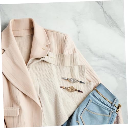 UPKOCH 2pcs Retro Shirt Clips and Cardigan Collar Clips, Metal Shawl Brooch Pins for Women Sweaters Dresses Scarves, Classic Style Accessories for Clothing Decoration