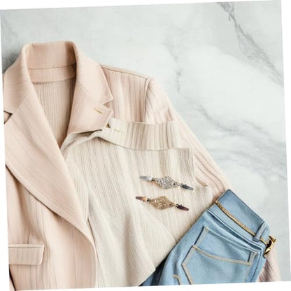 UPKOCH 2pcs Retro Shirt Clips and Cardigan Collar Clips, Metal Shawl Brooch Pins for Women Sweaters Dresses Scarves, Classic Style Accessories for Clothing Decoration