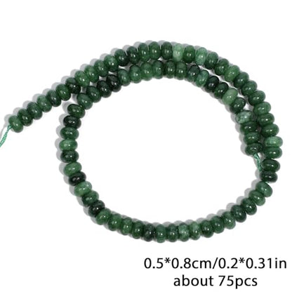 Songxi 5x8mm Natural Canada Green Stone Rondelle Beads, 75PCS Spacer Round Loose Abacus Beads for Jewelry Making, Gemstone for Bracelet Necklace Earrings, Arts and Crafts - color: Canada Green