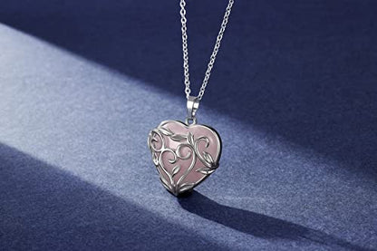 Jovivi Amethyst Rose Quartz Healing Crystal Necklace for Women Flower Leaf Wire Wrapped Crystal Heart Gemstone Pendant Necklace Natural Stone Reiki Quartz Jewelry Mothers Day Gifts - color: Rose Quartz Crystal