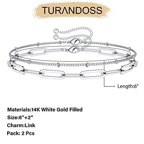 Dainty Gold Bracelets for Women, 14K Gold Plated Adjustable Layered Beads Bracelet Cute Evil Eye Oval Chain Pearl Bar Turtle Gold Bracelets for Women Jewelry - style: Grey crystal beads&Chain