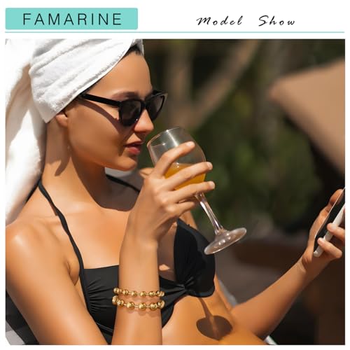 FAMARINE Gold Silver Chunky Bangle Bracelet for Women Men - style: Style G