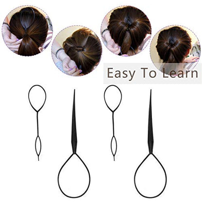 27Pcs Hair Styling Set, Hair Design Styling Tools, DIY Hair Accessories Hair Modelling Tool Kit Magic Fast Spiral Hair Braid Braiding Tool for Women and Girls