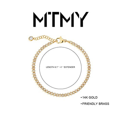 Gold Chain Bracelet for Women, 14K Gold Plated | Dainty Bracelets with Adjustable Chain, Trendy Jewelry Gift for Women - style: Oval CZ