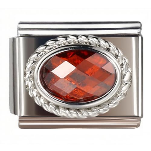Birthstone Charms for Italian Charm Bracelet, 9mm, Birthday Gift - color: January