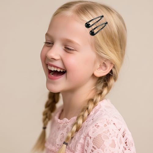 40pcs Snap Hair Clips, 2'' Hair Clip, Non-slip Black Hairpin Accessories for Women Girls, Metal Barrettes for Styling, Black - color: 2'' Black
