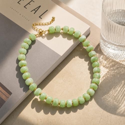 Chunky Beaded Necklace for Women, Colorful Trendy Statement Summer Jewelry Gift - color: necklace-30