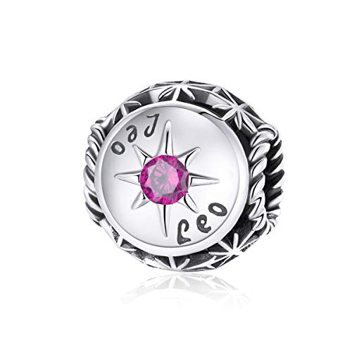 Zodiac Sign Charm fit Charms Bracelet 925 Sterling Silver Charm Birthday Charm 12 Constellations Charms For pandora Bracelets - color: Leo
