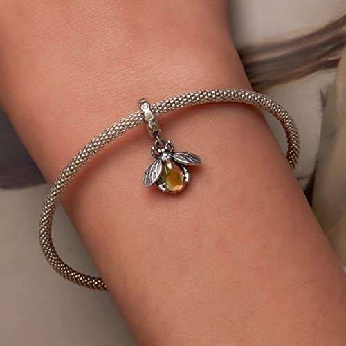 Animal Charms for Bracelets 925 Sterling Silver Bead Charms Bee Butterfly Fox Charm Fits Bracelets and Necklaces Cute Charms for Women - color: Bee