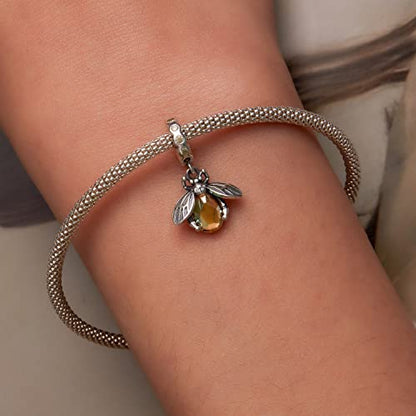 Animal Charms for Bracelets 925 Sterling Silver Bead Charms Bee Butterfly Fox Charm Fits Bracelets and Necklaces Cute Charms for Women - color: Bee