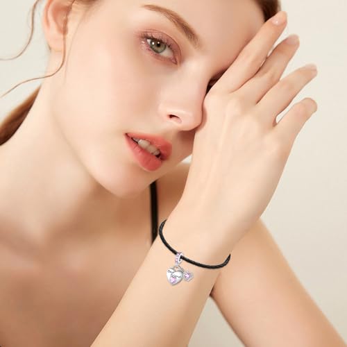 Family Charms for Charms Bracelet: 925 Sterling Silver Heart Dangle Charms for Bracelets and Necklaces, Birthday Mother's Day Christmas Jewelry Gifts For Women. - color: Best Friend