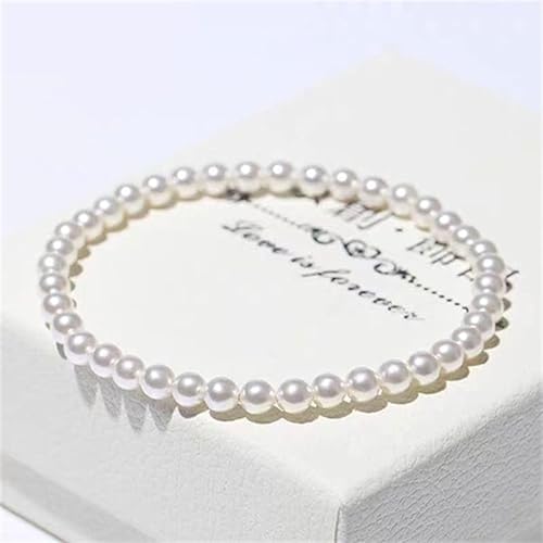 Pearl Bracelets for Women Dainty Gold Pearl Stretch Stackable Bracelet Bridesmaid Wedding Jewelry Gifts Prom Wedding Guest Dress - color: C:White Pearl Bracelet