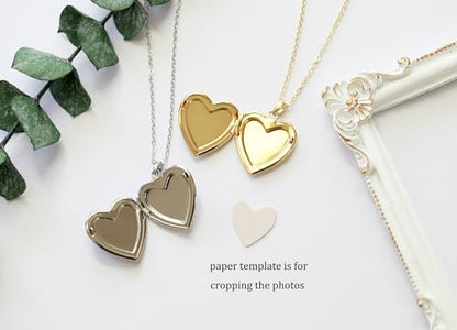 Handmade Heart Shaped Dried Pressed Forget Me Not Flower Photo Locket Pendant Necklace - color: Silver, style: PURPLE+L
