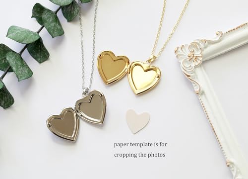 Handmade Heart Shaped Dried Pressed Forget Me Not Flower Photo Locket Pendant Necklace - color: Gold, style: Lavender On red purple