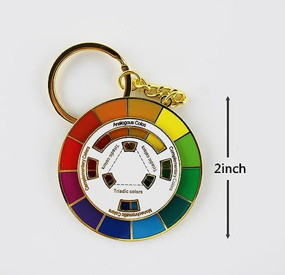Color Wheel Pin Enamel brooch Spinning Wheel Christmas Gift art pin backpack lapel kawaii pins - style: colour wheel white keychain