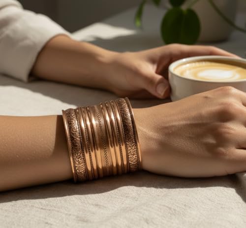 Touchstone Indian Bollywood Handcrafted Slip In Easy To Wear Stylish Wrist Enhancer Designer Broad Jewelry Cuff Bracelet For Women and Men. - style: Celtic Broad Cuff