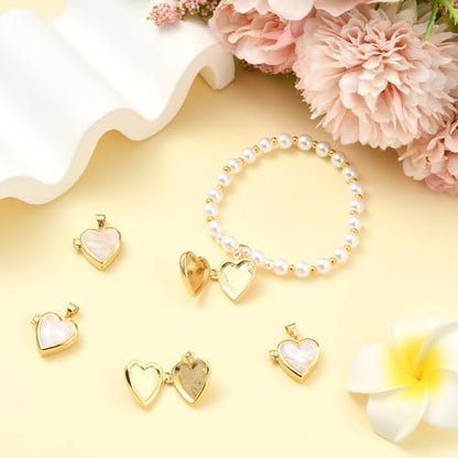 Photo Locket Charms for Jewelry Making Brass Frame Charms Memorial Bracelet Necklace Earring Keychain - style: Shell