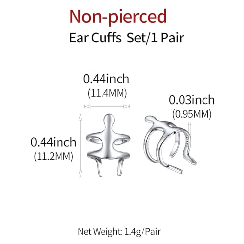 ChicSilver 925 Sterling Silver Ear Cuffs Non-Piercing Cartilage Earrings: Various Styles, Conch Cuffs (with Gift Box) - style: L: Climbing Man