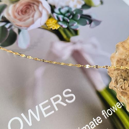 Dainty Choker Necklace for Women 18K Gold Plated Shining Dots Box Chain Sparkle Necklaces Cute Paperclip Link Herringbone Necklace Exquisite Jewelry Gifts for Mom Girlfriend - style: Lip GD