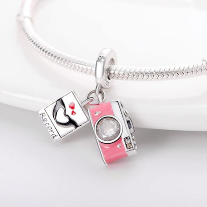 925 Sterling Silver Charms for Bracelets and Necklaces Beads Charms Jewelry Gift for Women - color: Camera Charm