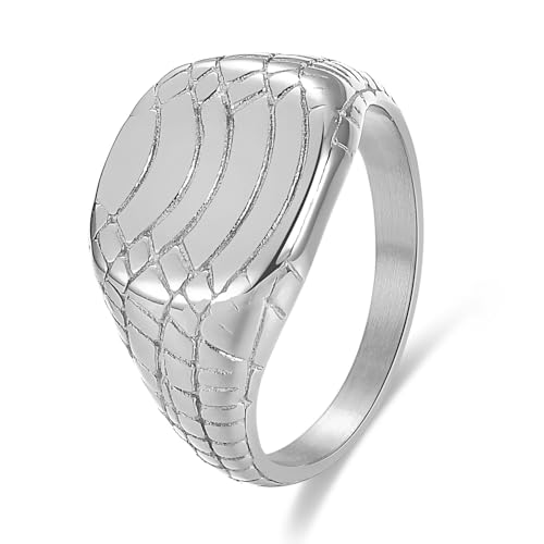 PCY Stainless Steel Gold Plated Men Women Band Ring - color: 13mm Silver TY