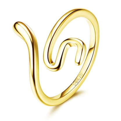 FASACCO 14k Gold Fillled Toe Rings for Women Non Tarnish, Dainty Hug CZ Band Toe Rings Gold Adjustable Open Toe Ring Summer Beach Foot Jewelry for Women - style: snake