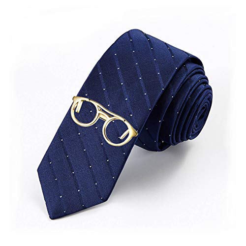 Yoursfs 4 Pcs Funny Tie Clips Set For Men Unique Stainless Steel Eye Glasses/Ruler/Pen/Mustache Tie Clips Personalized Jewelry - style: Eyeglass Set Tie Clips