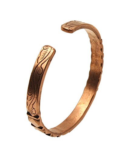 Healing Lama™ Hand Forged 100% Copper Bracelet. Made with Solid and High Gauge Pure Copper. - style: Carved