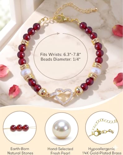 Birthday Jewelry Gifts For Girls Women, Four Leaf Clover & Heart Bracelets - color: Eternal Bloom