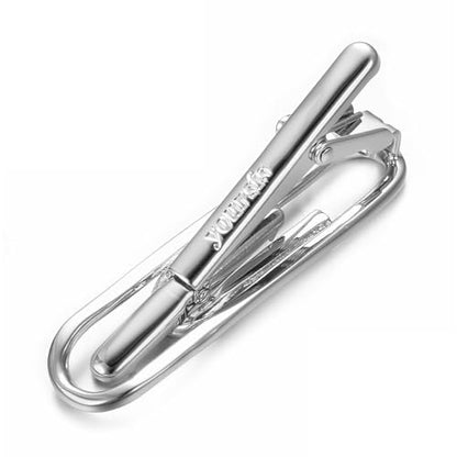 Yoursfs Personalized Stationery Series Tie Clips For Men Novelty Ruler/Pen Tie Clips Unique 18K Gold Plated/Silver Stainless Steel Tie Clip Jewelry For Father Husband Suitable For Daily - style: Men's silver paperclip tie clip