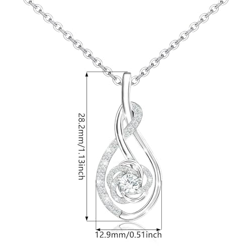 Sterling Silver Pendant Necklace Charms Hypoallergenic Fashion Jewelry Dainty Valentines Day Birthday Gift for Women - style: Rose Flower