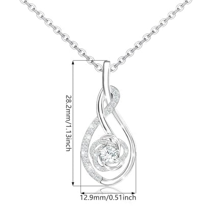 Sterling Silver Pendant Necklace Charms Hypoallergenic Fashion Jewelry Dainty Valentines Day Birthday Gift for Women - style: Rose Flower