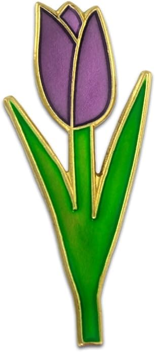 PinMart Flower Trendy Enamel Lapel Pin - color: Purple Tulip, size: 1 Piece
