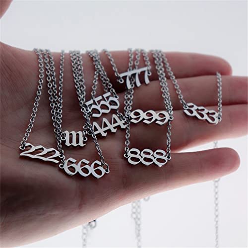 PAMTIER Angel Number Ankle Bracelet for Women Adjustable Chain | Stainless Steel, Dainty Simple Numerology Jewelry Gift - color: 8.3+2inch, Silver 444