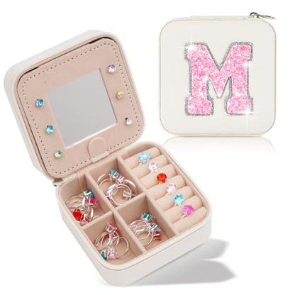 Uygafly Gifts for Teen Girl Trendy Stuff,Birthday Gift for 5 6 7 8 9 10 11 12 13 14 15 Year Old Girls,Cute Travel Jewelry Case Small Box | Cream,M - color: Cream, style: M