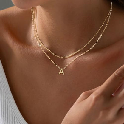 Gold Initial Necklaces for Women, 14k Gold Plated Round Letter A-Z Pendant Necklace Trendy Capital Monogram Necklace Dainty Name Pendant Necklace for Women Jewelry Gifts - style: Gold R