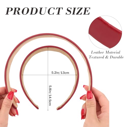 6 PCS Leather Headbands for Women Wide Cute Fashion Padded Headbands Non Slip Head Bands for Women's Hair PU Leather Soft Hairband for Girls diademas para mujer de moda Hair Accessories