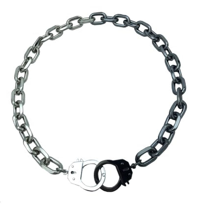 Succuba Stainless Steel Handcuff Choker Necklace Chain Pendant Choker Collar Necklace for Women and Men from 16 to 24 Inches with Box - color: B1, size: 18 Inches