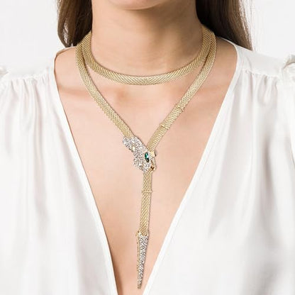 FANZE Snake Necklace for Women，Adjustable Punk Gold Snake Choker Necklace Halloween Gifts Party Multi-Purpose Jewelry - color: Gold Plated
