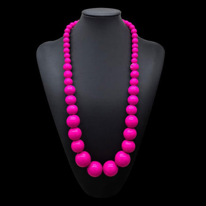 Boho Chunky Wooden Beads Necklace Colorful Natural Wood Big Round Beaded Strand Multicolor Necklaces Ethnic Statement Costume Wedding Jewelry for Women Brides - color: yellow