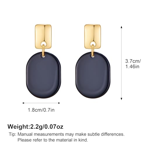 MUYAN Black Drop Earrings for Women Geometric Acrylic Dangle Earrings Gold Tone Statement Jewelry Gifts