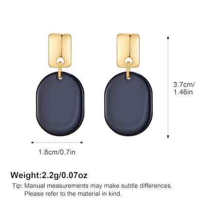 MUYAN Black Drop Earrings for Women Geometric Acrylic Dangle Earrings Gold Tone Statement Jewelry Gifts