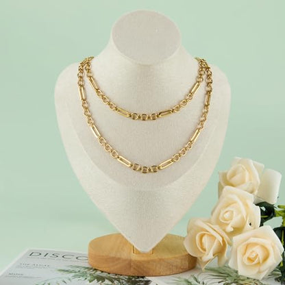 UMAOKANG Gold Plated Stainless Steel Paperclip Chain for Jewelry Making | 2 Meters PVD Gold Plating Jewelry Making Chains Bulk Necklace Bracelet DIY Supplies Findings - color: Paperclip (Gold)