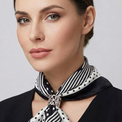 4Pcs Retro Silk Scarf Ring, Alloy Silk Scarves Ring Slide Clips Owl Scissors Vines Heart Cutouts Designs - color: Silver